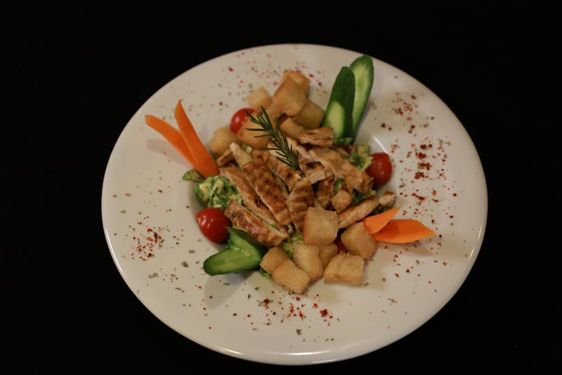 Classic Caesar salad with romaine, croutons and parmesan