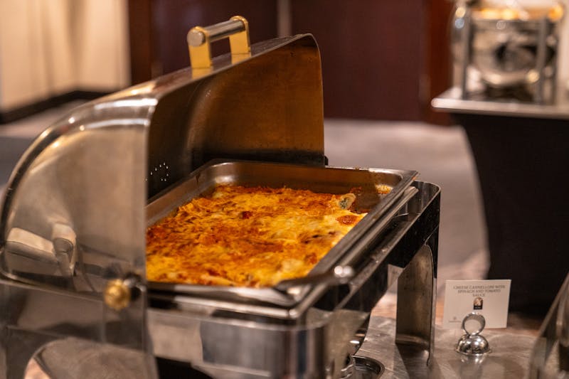 Baked rigatoni with slow-simmered Bolognese sauce and cheese