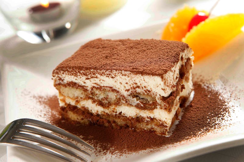 Classic tiramisu with mascarpone cream and espresso-soaked ladyfingers